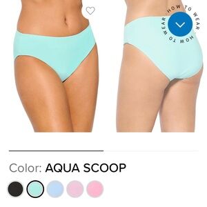 Crown & Ivy Aqua Scoop High Waist Swim Bottoms with Tummy Control Medium New